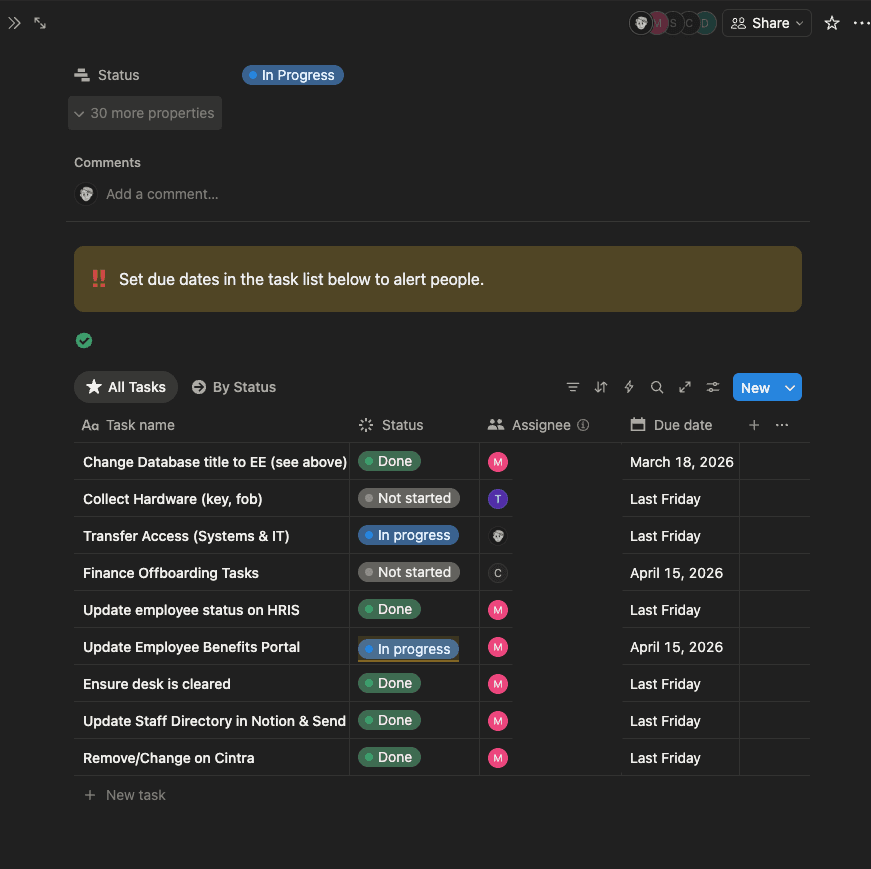 Staff Offboarding Workflow
